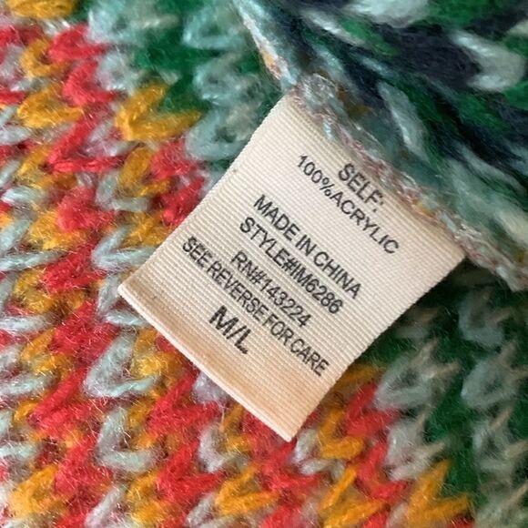 ILLA ILLA cardigan button front abstract motif Shawl neck pockets women’s Sz M/L - Picture 4 of 9